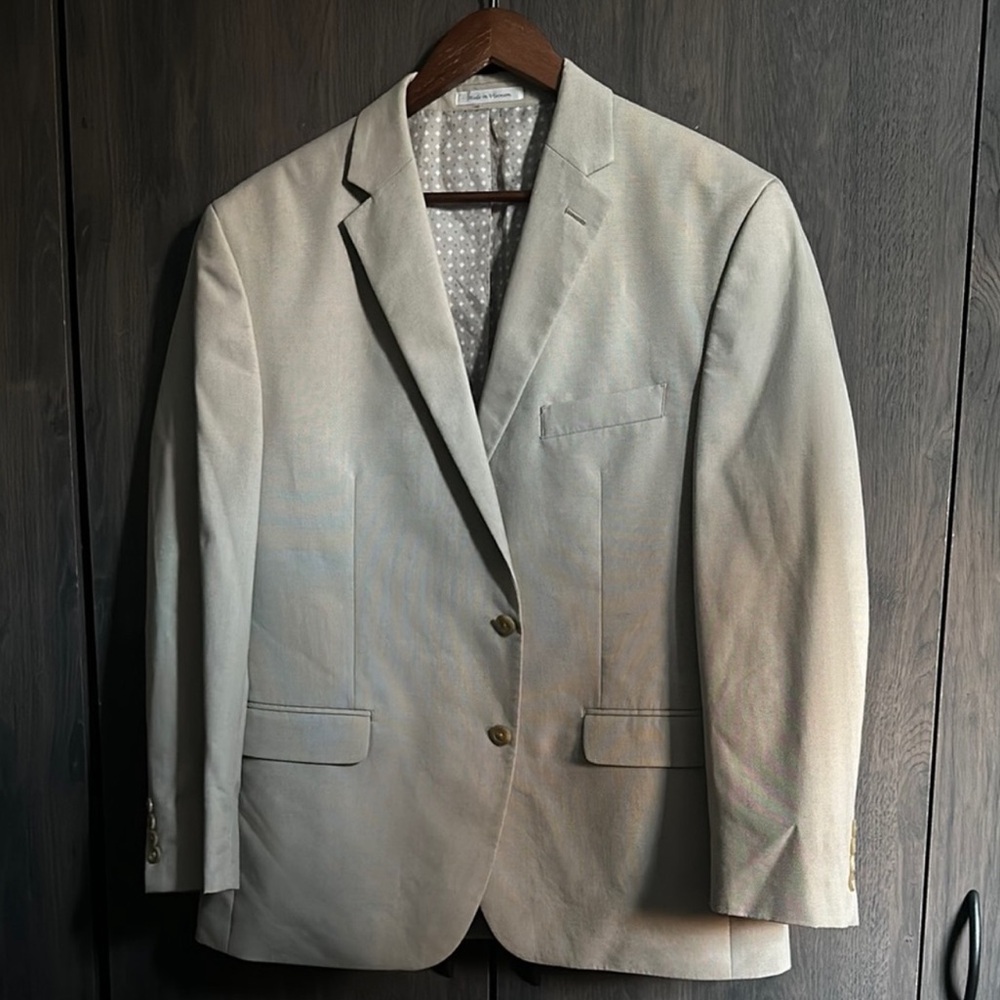 Chaps men’s 44S single vented beige sport coat blazer